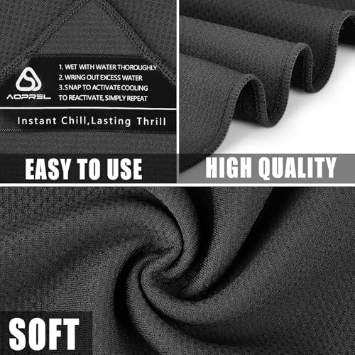 AOPREL Cooling Hoodie Towel Magnetic Lock Towels for Neck and Face UV Protection, Moisture-Wicking for Camping Gym and Yoga
