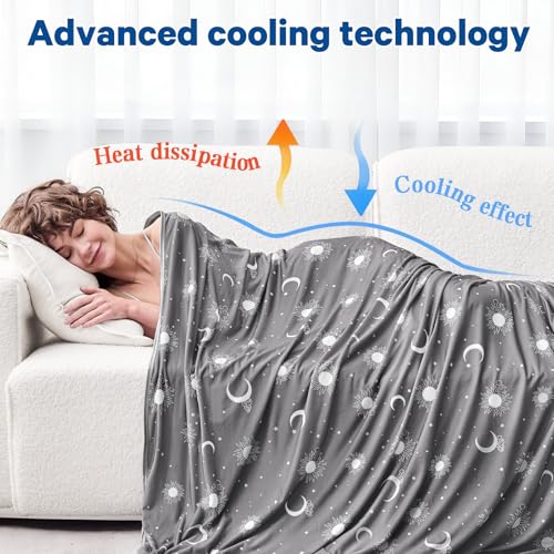 inhand Cooling Blanket Twin (60"x80"), College Dorm Essentials for Girls Guys,Summer Cold Blankets for Hot Sleepers & Night Sweats, Cool Lightweight Breathable Blanket for Twin Size Bed Ink Grey