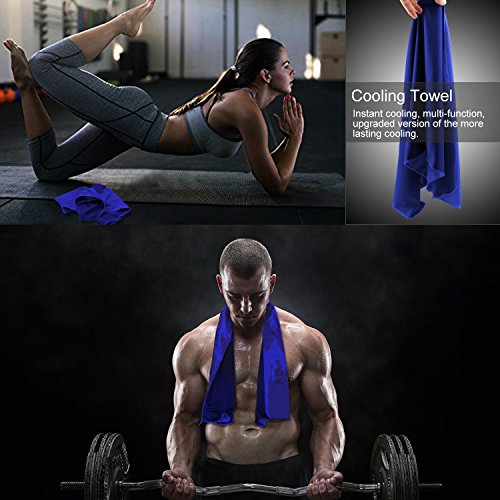 Cooling Towel (Pack of 20, 40"x12") with Pouches for Sports | For Neck and Face, Hot Weather, Workout, Fitness, Gym, Yoga, Golf, Pilates, Travel, Camping & More