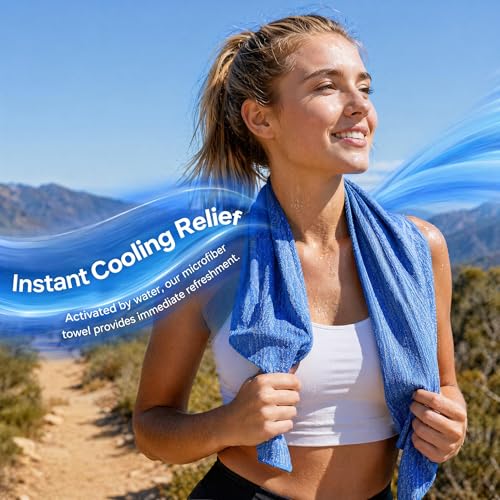 6 Pack Cooling Towel, Ice Towel for Neck, Hyper-Evaporative Cooling Towels for Yoga Sports Gym Running Workout Camping Outdoor Activities（6-Color Combination）