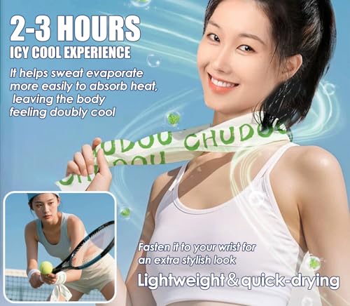 10 PCS 10''x25'' Cooling and Sweating Wipes, Cooling Body Towels, 3s Ice Sensation Wipes for Hot Weather, Camping, Gym, Yoga, Marathon, Oversized and Extra-Thick, Individually Wrapped