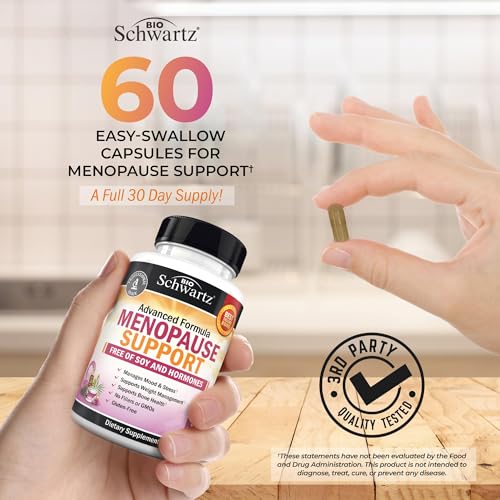 Herbal Menopause Support for Women - Supports Healthy Mood and Balance | Milk Thistle Chasteberry Black Cohosh Red Clover Turmeric Ginger - Menopause Supplements for Women - 60 Veggie Capsules