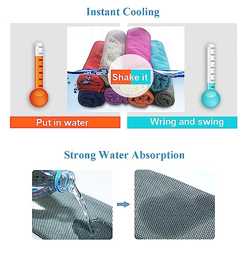 Instant Cooling Towels for Hiking Workout Fitness Camping, Sport Towels for Gym Fitness Yoga Jogging Running & Outdoor Activities