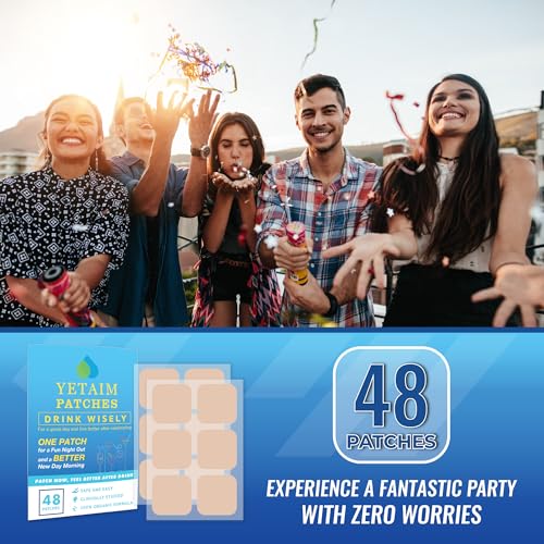 YETAIM Kadın ve Erkekler İçin İyileştirici Bantlar: 48'li Paket Enerji Artışı Hızlı İyileşme - Gündüz Gece Parti Desteği - Parti Eğlencesi ve Sabah Canlanması İçin Kola, Boyuna, Bileğe ve Sırta Uygulanabilir - Açık Mavi