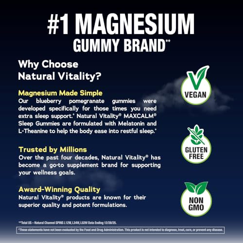Natural Vitality Sleep Gummies | Magnesium, Melatonin & L-Theanine Formula