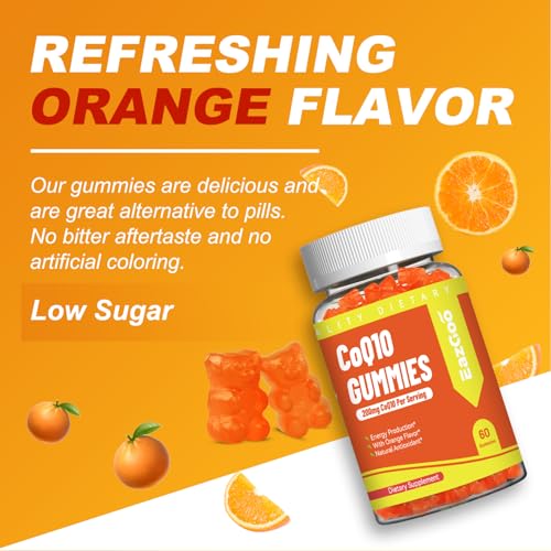 CoQ10 Gummies 200mg, Vegan Supplement for Adults (60 Gummies)
