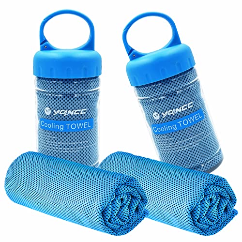 YQXCC 2 Pack Cooling Towels (47"x12"), Ice Cool Towel for Neck & Face | Cooling Neck Wraps, Soft Breathable Microfiber Chilly Towel for Yoga, Golf, Gym, Running, Camping & Hot Weather