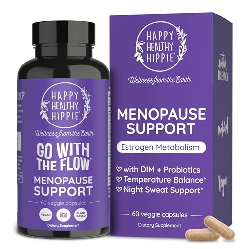 Happy Healthy Hippie Menopause Support for Women, DIM & Probiotics, 60 Ct | Estrogen Supplement for Women - Hot Flashes & Night Sweats - 10 Billion CFU Probiotic with Dong Quai, 30 Servings
