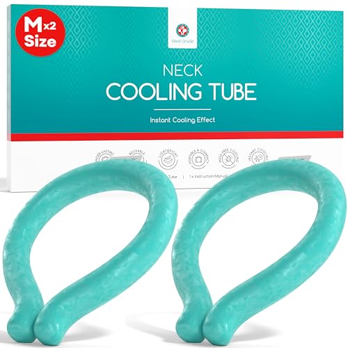 Medi Grade Neck Cooling Tubes 2 Pack, Cooling Neck Wrap Ice Ring, Medium