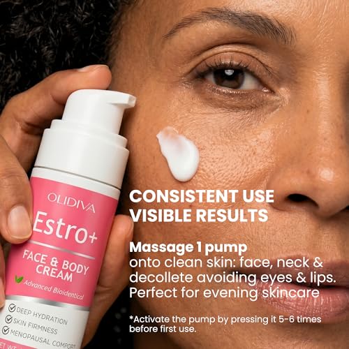 Estro+ Face Cream for Woman | Bioidentical Hormone Support & Synthetic Estriol Free Skin Hydration | For PMS & Menopausal Comfort & Skin Firmness – 4.23 oz (3 Month Supply)