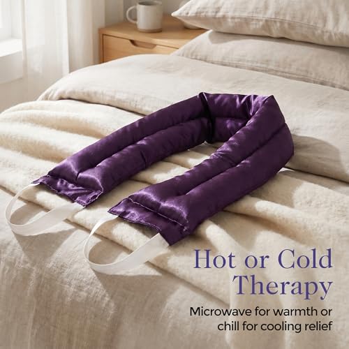 Victoria's Lavender Luxury Lavender Neck Wrap - Made in the USA | Microwavable Neck Heating Pad, Aromatherapy Wrap for Men & Women, Filled with Lavender Buds & Flax Seed, Relaxing Spa Gift