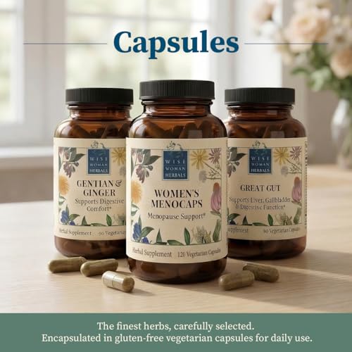 Wise Woman Herbals Menocaps: Herbal Blend, Menopause, Hot Flashes, 120 Caps