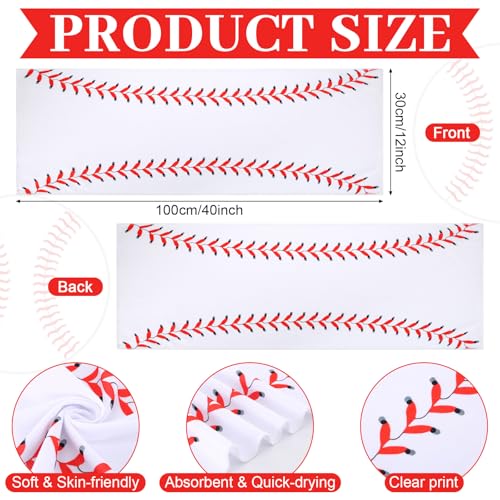 Booson 12 Pcs Baseball Cooling Towels Microfiber Ice Towels for Neck Face 40"x12" Breathable Sports Towel for Baseball Team Gifts Softball Soccer Basketball Tennis Practice Accessories
