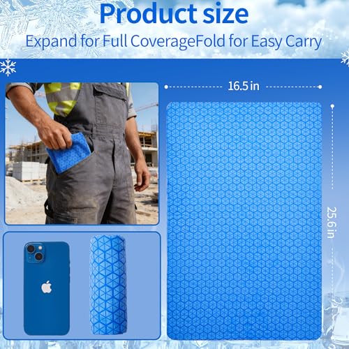 SRsafety Cooling Towels,PVA Cooling Towels for Hot Weather,Construction Cooling Neck Wraps for Hot Weather,Outdoor,Work (Blue)