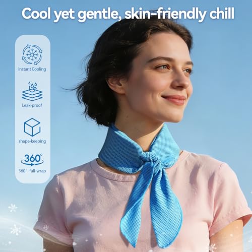 New Upgraded Cooling Neck Wraps, Neck Coolers for Hot Weather, Leak-Proof Solid Cooling Gel, 360° Full-Wrap, Cool Relief - Head, Neck, Wrists...