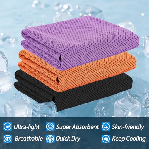 4-Pack Menjo Outdoors Cooling Towels for Neck & Face. Quick-Dry Workout Towels, Sweat-Wicking for Yoga, Gym, Running and Outdoors. Reusable Cooling Towel for Men & Women and Great for Hot Weather.