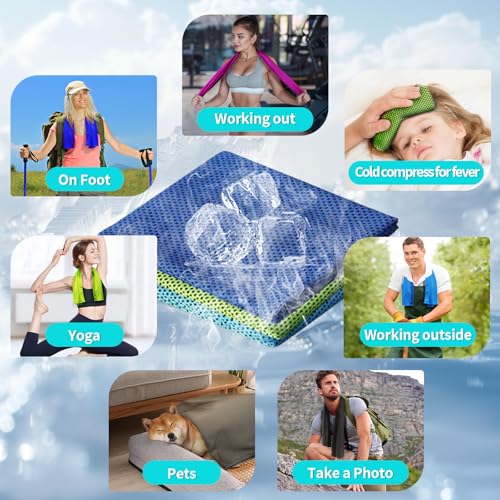Cooling Towel (40"x12") - for Neck/Face, Ice Towel,Chilly Towel, Cooling Neck Wraps for Hot Weather Instant Chill, Soft Microfiber for Yoga, Gym, Golf, Running,Workout, Outdoor Sports, Hiking