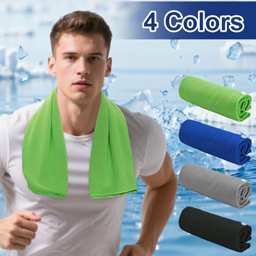 4 Pack Cooling Hoodie Towels Cooling Towels for Neck and Face Quick Drying Sweat Towel Wraps Cooling Head Neck Wraps Sun Protection for Hot Summer Weather Sport Workout