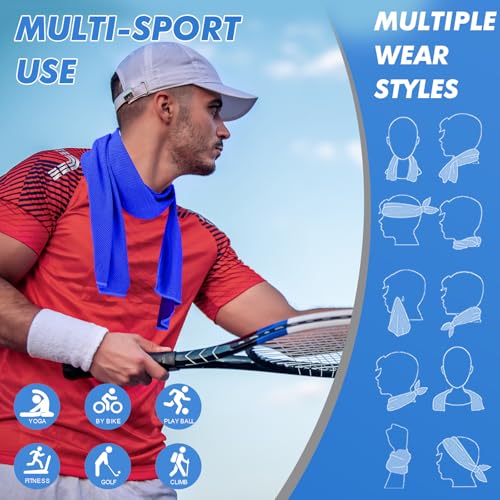 CSITE 4'lü Soğutucu Havlu Seti (119x30 cm), Boyun ve Yüz İçin, Sıcak Havalar İçin Buz Havlusu, Yumuşak, Nefes Alabilen, Serinletici Spor Salonu Havlusu, Egzersiz, Yoga, Koşu, Kamp ve Daha Fazla Aktivite İçin Mikrofiber Havlu