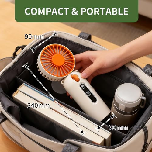 Weljoy Portable Mist Fan Blows Cold Air, 115ml Water Tank, IceMask Cooling Tech, 4000mAh 15H Battery, Handheld Fan for Beach, Music Festivals, Theme Parks, Sports, Outdoor Events, Travel, Summer Gift