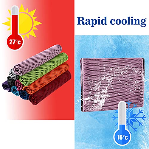 BBTO Cooling Towel Microfiber Ice Cool Cold Sport Face and Neck Soft Breathable Chilly Sweat Towel for Yoga Gym Workout Hot Weather Camping Running, 32 x 12 Inches