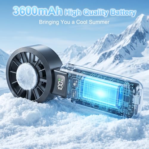 Handheld Portable Fan Ice Cooling 3-in-1 Hand, Desk & Neck Fan | 5-Speed, Independent Switch, Digital Display, Up to 12H Runtime, Foldable Personal Fan for Travel/Concerts/Sport Events/Gifts