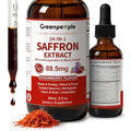 GREENPEOPLE Saffron Supplements for Women, 2 Oz Strawberry Vegan | 88.5 mg Saffron Extract Liquid Drops with Ashwagandha, Lion's Mane & Black Cohosh for Mood, Focus, Cortisol & Menopause