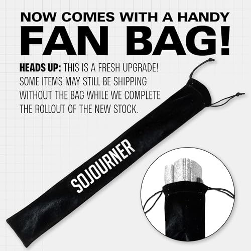 SoJourner Bags Rainbow Lights Rave Fan - Large Folding Clack Fan for Men and Women - Rave Accessories for EDM, Line Dancing, Cosplay, Concerts and More