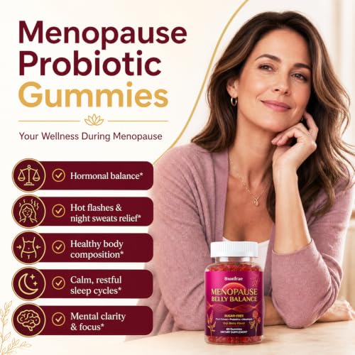 Menopause Supplements for Women,Hot Flashes Menopause Relief | Menopause Gummies with Black Cohosh for Menopause Support , Belly Balance & Hormone Harmony| 0 Sugar,60 Days Supply