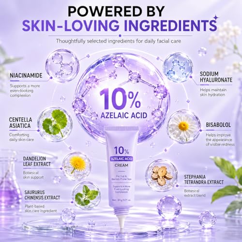 Azelaic Acid Cream for Sensitive Skin, Redness Relief & Niacinamide