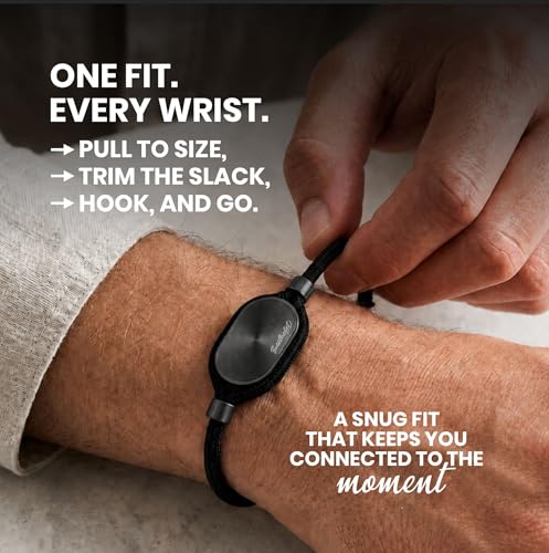 Mindful Vibration Reminder for Men and Women —Adjustable One-Size Couples Bracelets,a Gentle Cue to Pause and Breathe,No App or Bluetooth,Premium Screen-Free Wellness Gift (Gunmetal)