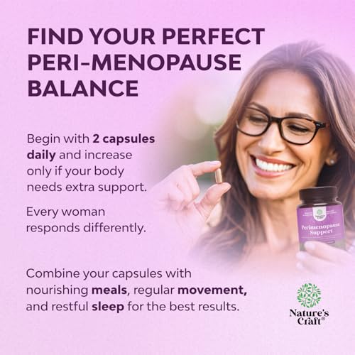Complete Perimenopause Supplement for Women - Multibenefit Menopause Ease for Women with Maca Root Vitex Berry & Black Cohosh for Hot Flashes Night Sweats Hormone Balance and Mood Support - 60 Count