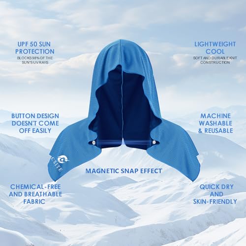 CSITE Cooling Hoodie Towels, Instant Cooling Towels for Neck and Face, UPF 50 Sun Protection, Ice Towel for Hot Weather, Head Towel for Sports, Camping, Cycling & More Activities