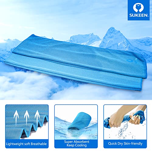 Sukeen Cooling Towel (40"x12") for Neck & Head - Soft Breathable Chilly Sweat Towel for Yoga, Golf, Gym, Camping, Running, Workout & More Activities