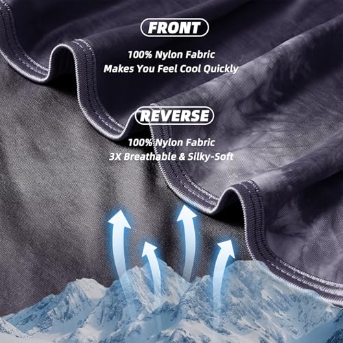 inhand Cooling Blanket Queen Size for Hot Sleepers (90"x90", Black) | Absorbs Heat to Keep Adults Cool For Summer Nights Sweats, Thin Cold Lightweight Blanket for Couch Bed