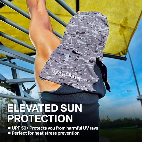 Instant Cooling Hoodie Towel – Advanced Chemical-Free Evaporative Cooling Technology – UPF 50+, 2+ Hours Cooling