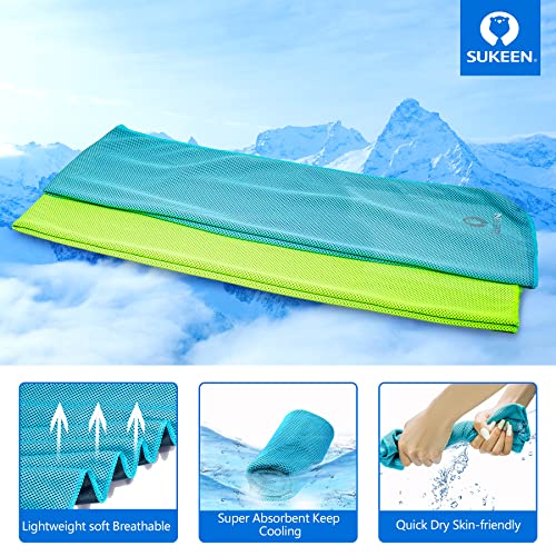 Sukeen 4 Pack Cooling Towels (40"x12") for Neck and Face Instant Cooling | Stay Cool in Hot Weather,Versatility,Soft,Breathable,Durability for Sports,Outdoor activities,Summer works in heat