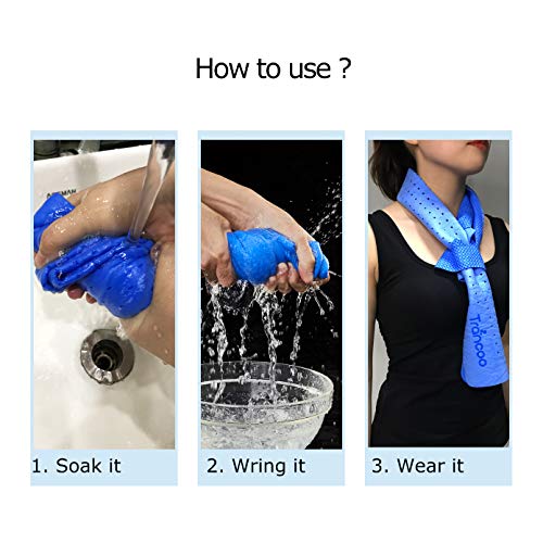 2 Packs PVA Cooling Towel(33"X7.85",Perforated Chill Towel, PVA Cooling Scarf,Sweat Rags for Workout, Neck Warp Sports Towel for Running, Hiking,Swimming Golf (Blue+Pink)