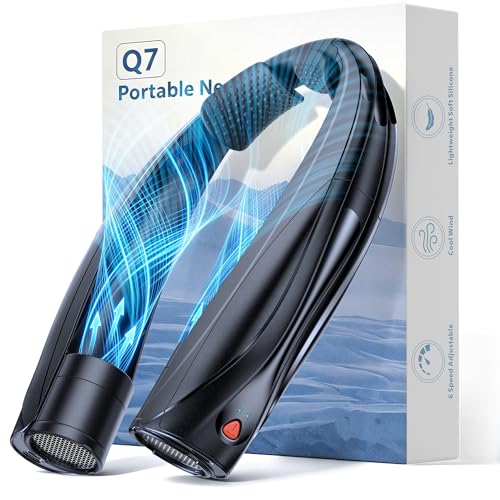 Portable Neck Fan, 6000mAh Personal Fan, 360° Cooling Rechargeable Wearable Fan, 6 Speeds Adjustable Hands-Free Fans for Travel, Outdoor, Office, Ideal Summer Gifts