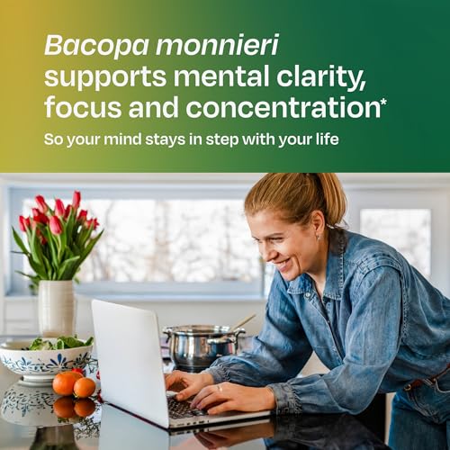 Amberen Find Focus, Menopause Supplement for Women, Clinically Proven Bacopa monnieri supports Mental Clarity, Focus, Cognition, Working Memory & Recall, Hormone & Soy Free, 60 Capsules, 30 Day Supply