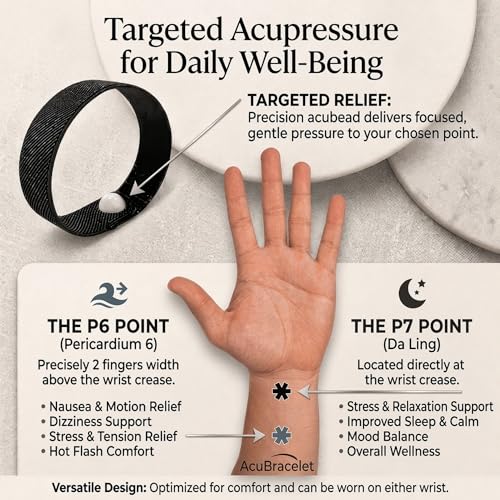 AcuBalance Women's Hot Flash Cooling Bracelet | Waterproof, Acupressure Band, Menopause Relief, Stress & Sleep Support, Mood Support, Snap Technique
