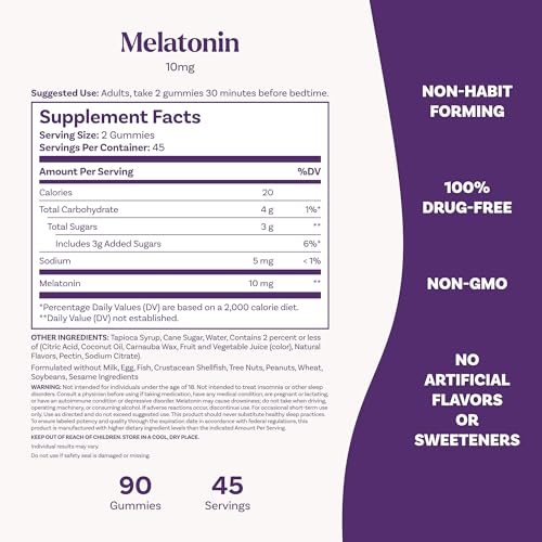 Natrol Melatonin 10 mg Sakız Tabletleri, Yetişkinler İçin Uyku Desteği, 90 Sakız Tableti