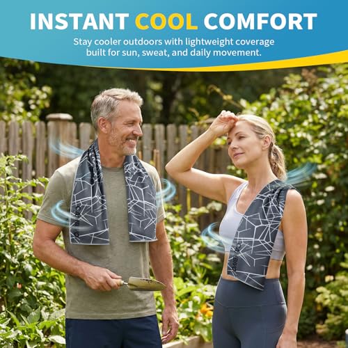 CAMBIVO Floral Cooling Towel for Women and Men, Lightweight Breathable Cooling Scarf Sun Protection Neck Gaiter Face Cover