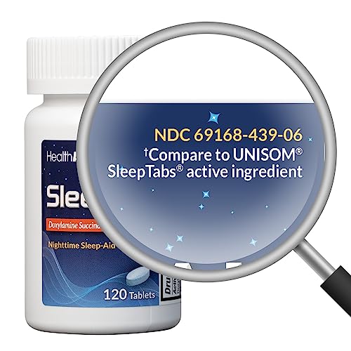 HealthA2Z® Nighttime Sleep Aid, Doxylamine Succinate 25mg, 120 Tablets