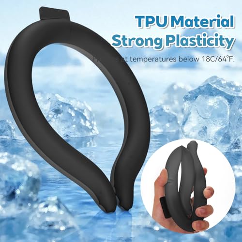 Neck Cooling Tube - Reusable Ice Neck Cooler, Wearable Cooling Neck Wrap for Personal Cooling Relief, PCM Cooling Device for Hot Flashes, Summer Heat, Outdoor Sports, Work & Travel (Black)