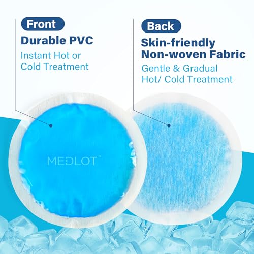 LotFancy Ice Pack for Injuries Reusable, 8 Small Gel Heating Cooling Pads with Cloth Backing, Hot Cold Therapy for Eyes After Surgery, Face, Breastfeeding, Wisdom Teeth, Jaw, Headache, Sinus Relief