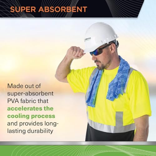 Cordova Consumer Products CT100 Coldsnap Cooling Towl - Blue - Super Absorbent and Evaporative PVA Material 33.5" L x 13" H