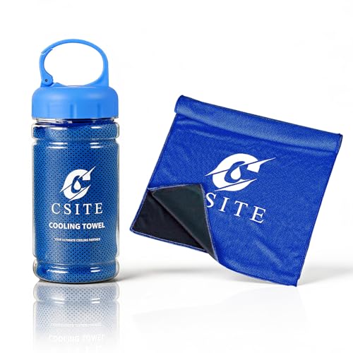 CSITE Cooling Towels (47"x12") for Neck and Face, Ice Towel for Hot Weather, Soft Breathable Chilly Gym Towels, Microfiber Towel for Work Out, Yoga, Running, Camping & More Activities（Dark Blue）