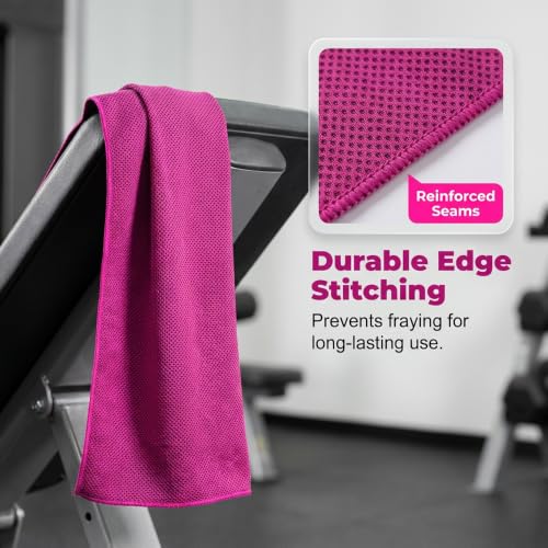 Portable Cold Sweat Towel, Reusable Soft Absorbent Cooling Portable, Soft Breathable Microfiber Towel for Yoga, Gym, Running, 35.5x12 Inch (Lake Blue)