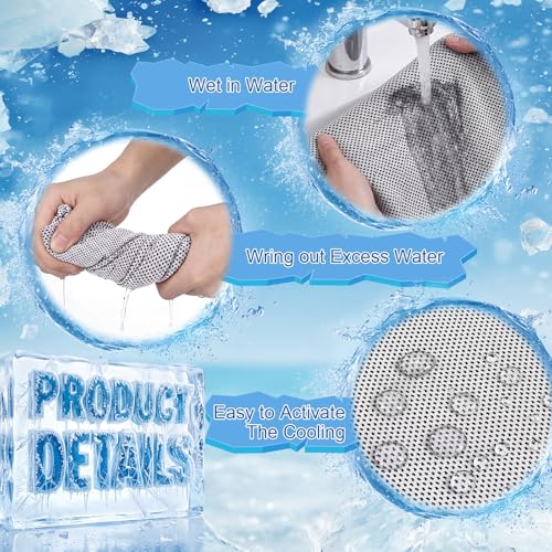 Honoson 20pcs 20Pcs Cooling Hood Towel,Dark Gray, Light Gray, White, Black | 12x25Inch Hoodie Towel Bulk for Neck Face 40x12 Inch Quick Dry Sweat Towels Instant Ice Cold Towel for Hot Weather Yoga Gym